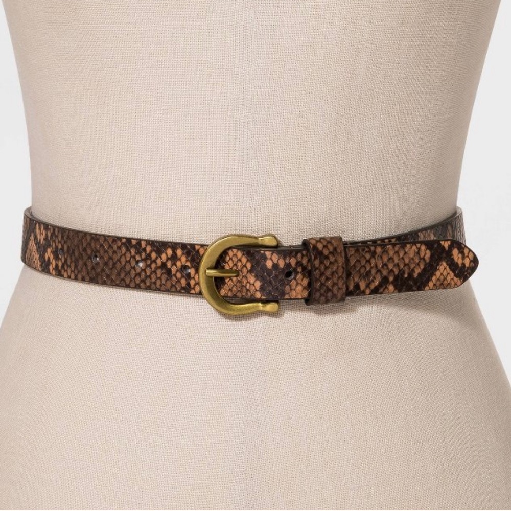 Horseshoe snake print Belt